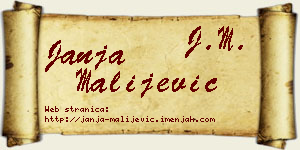 Janja Malijević vizit kartica